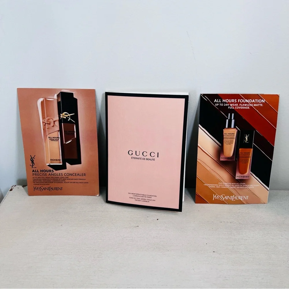 NWT Luxury Foundation Concealer Sample Bundle Gucci YSL Charlotte Tilbury RMS - Picture 2 of 16